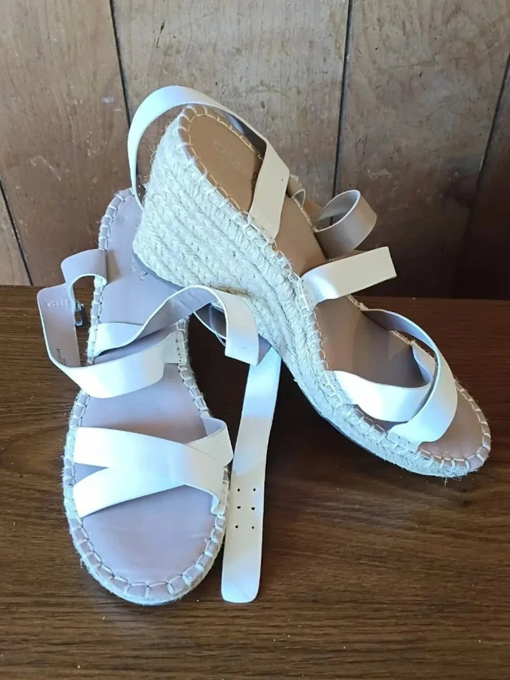 Charles by Charles David Norway Espadrille Wedge Sandals Size 10M White New